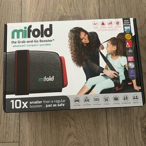 Mifold Grab-and-Go Booster Seat - Black and Red